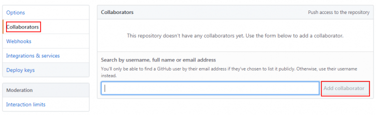 点击 “Add collaborator.”