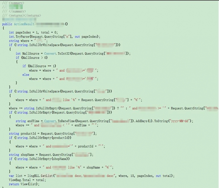 不清楚的分层，在控制层拼接sql