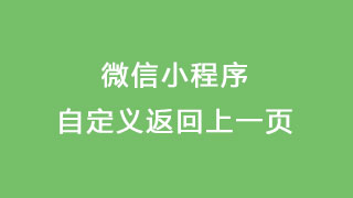 微信小程序如何自定义返回上一页